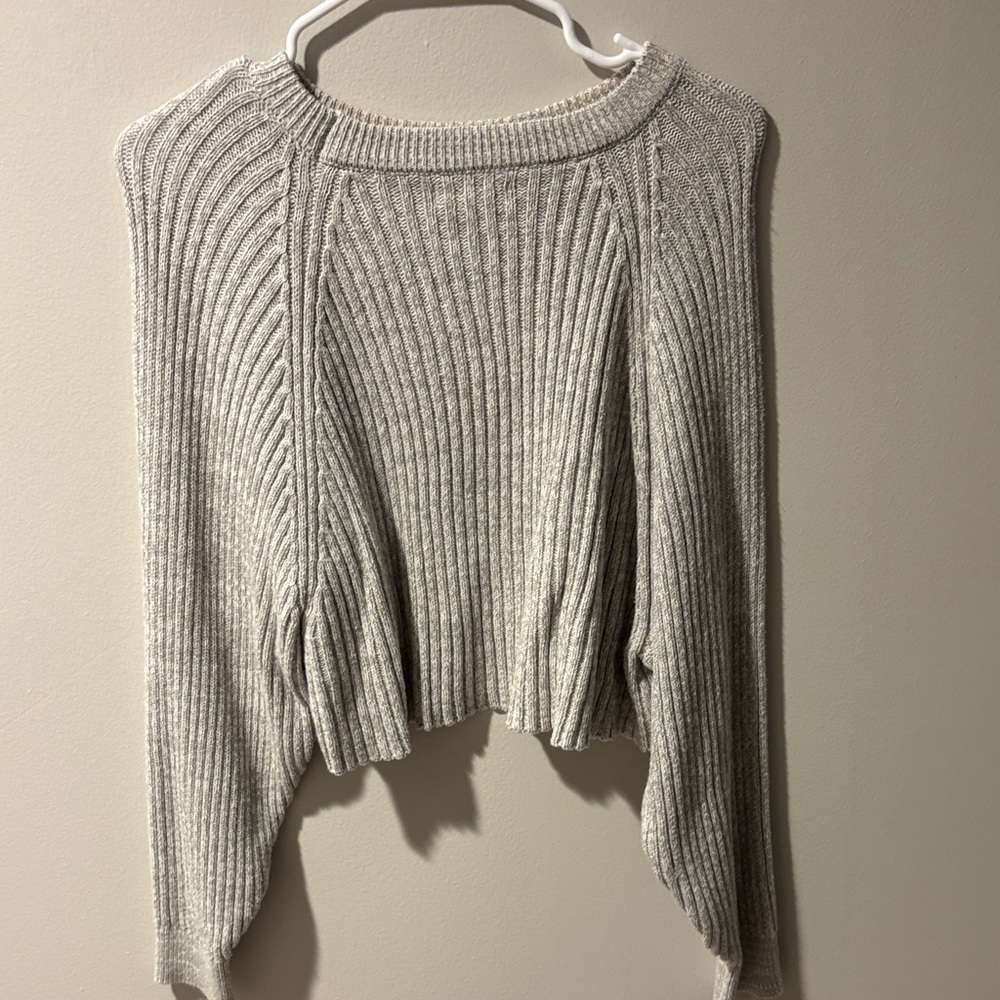 Gray Ribbed Women's Sweater